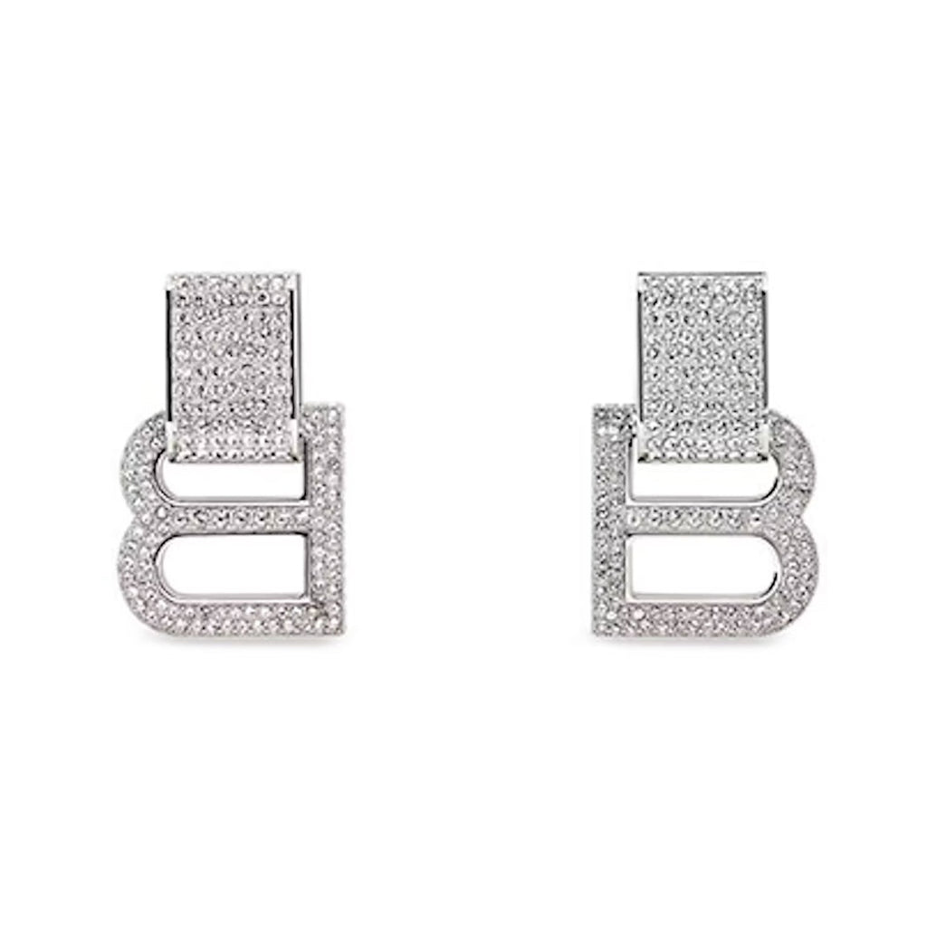 18K BB Hourglass Diamond Earrings