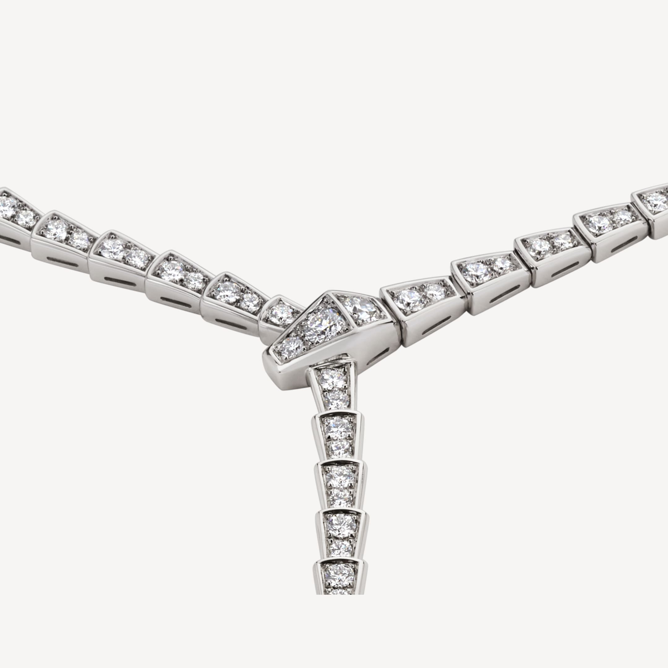 18K BV Serpenti Viper Full Pave Diamonds Necklace