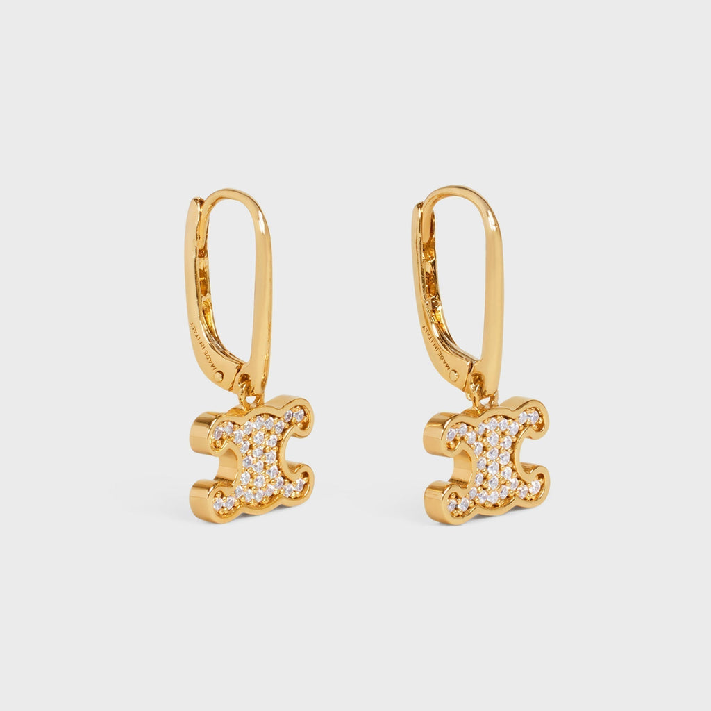 18K Triomphe Rhinestone Earrings