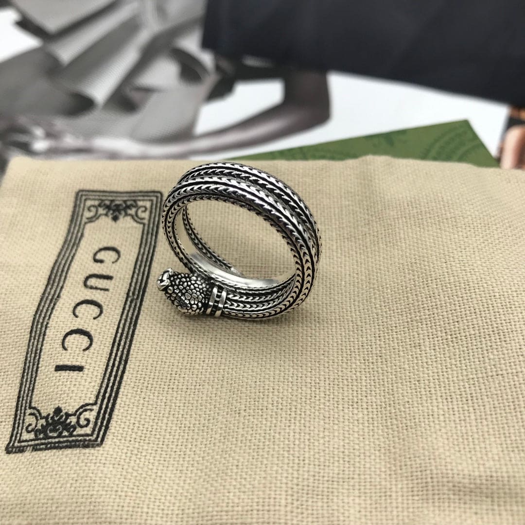 GG Garden Silver Snake Ring