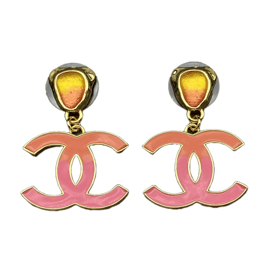 18K Classic Pink CC Dangle Earrings