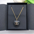 18K CC Black Heart Necklace
