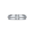 18K White Gold T Narrow Diamond Ring