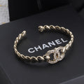 18K CC Diamond Open Bracelet