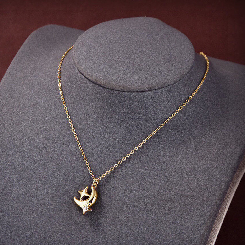 18K BV Star Moon Necklace