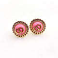 18K CC Pink Crystal Earrings