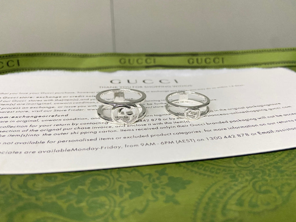 Double G Interlocking G Wide Open Ring