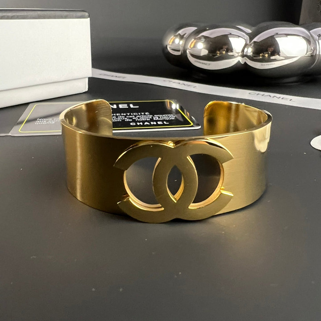 18K CC Gold Cuff Bracelet