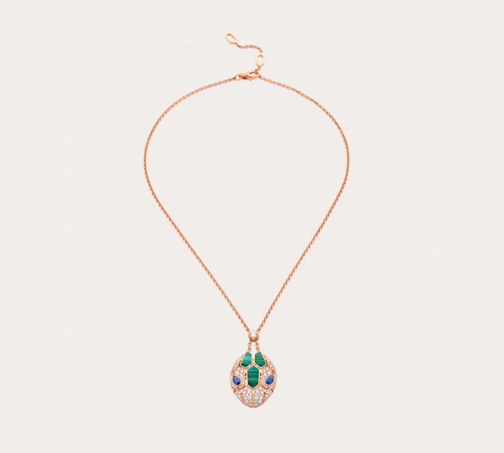 18K BV Serpenti Malachite Necklace