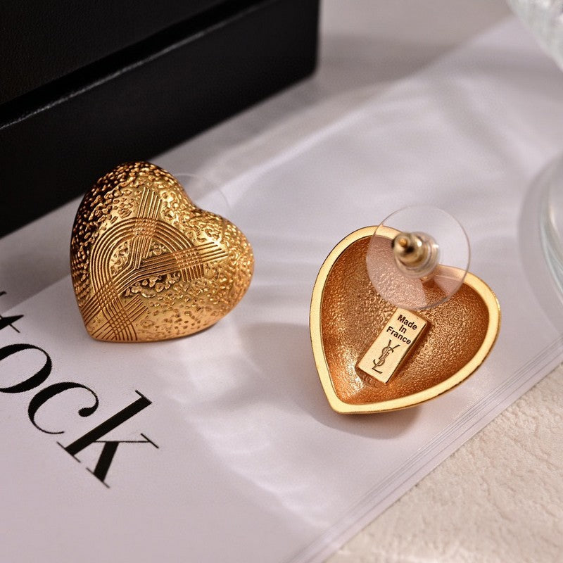 18K Saint Heart Earrings