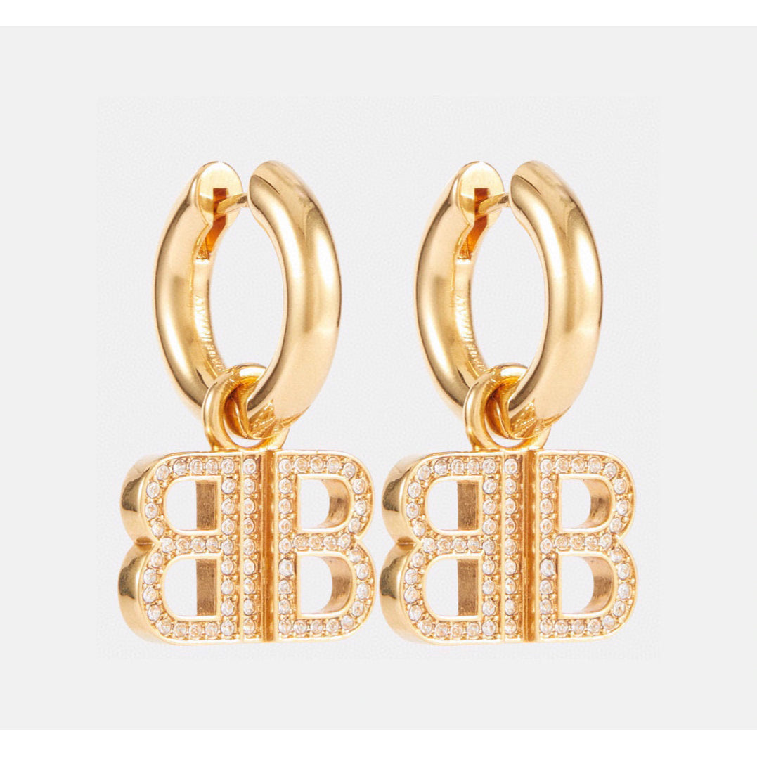18K BB Pendant Earrings