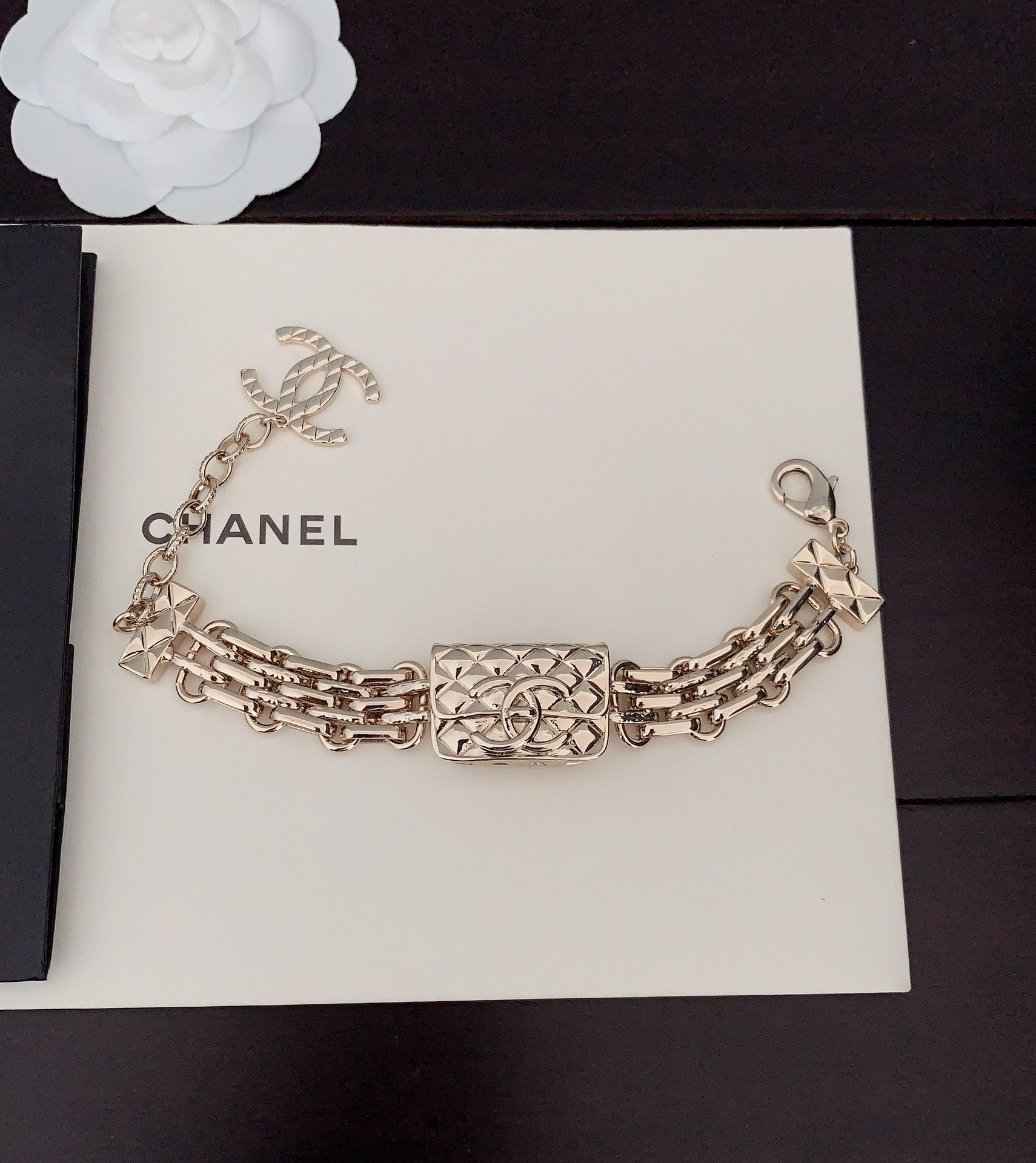18K CC Gold Chain Bracelet