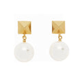 18K Vlogo Pearl Earrings