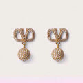 18K Vlogo Diamonds Earrings