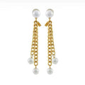 18K Triomphe Pearls Long Earrings