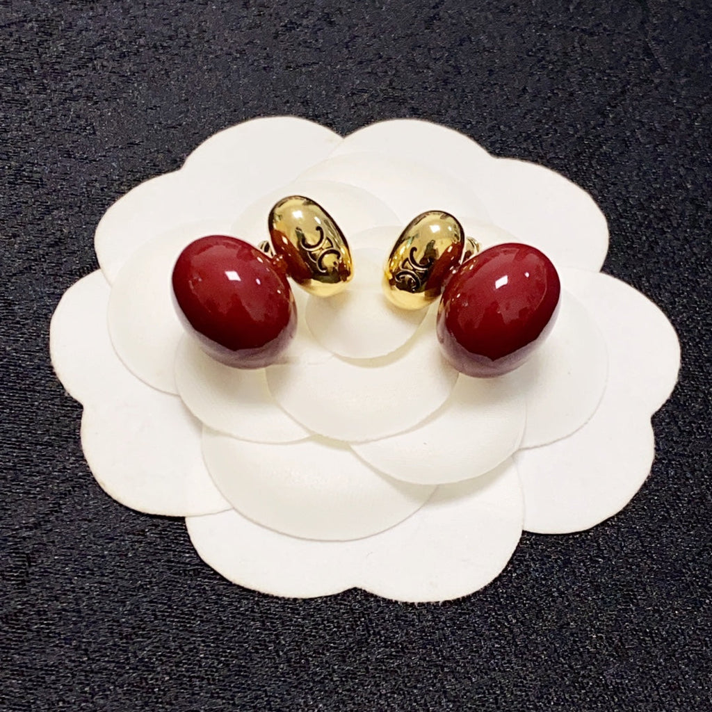 18K Triomphe Red Earrings