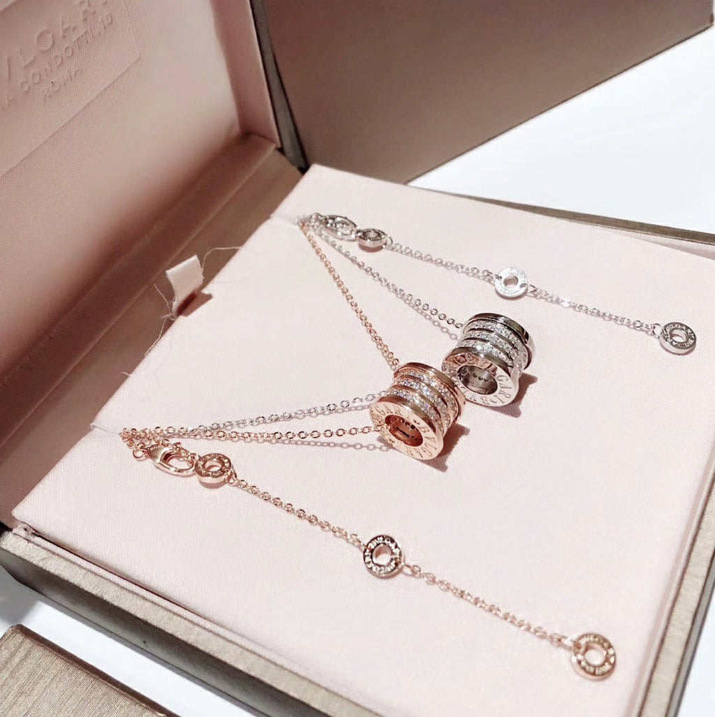 18K B.ZERO1  Demi-Pave Diamonds Necklace