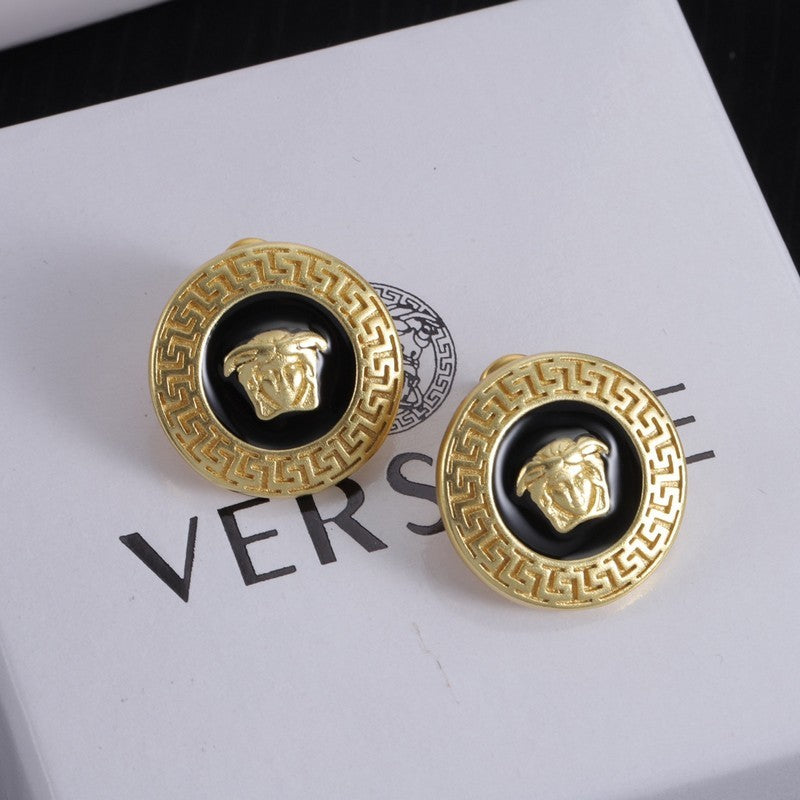 18K Vers Round Earrings
