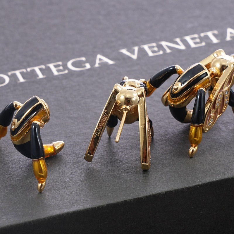 18K BV Black Gold Bee Earrings