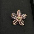 18K CC Pink Resin Flower Brooch