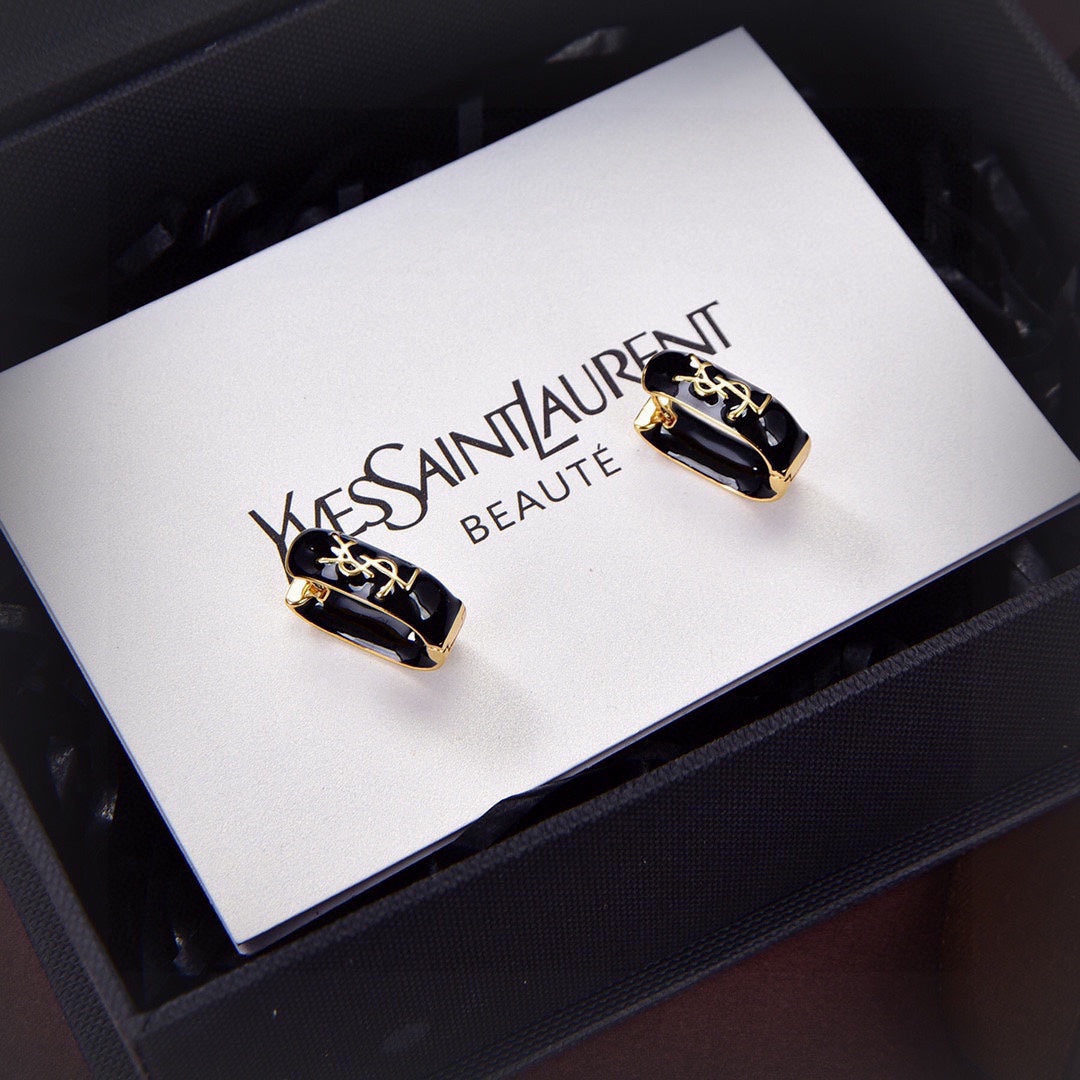 18K Saint Black Earrings