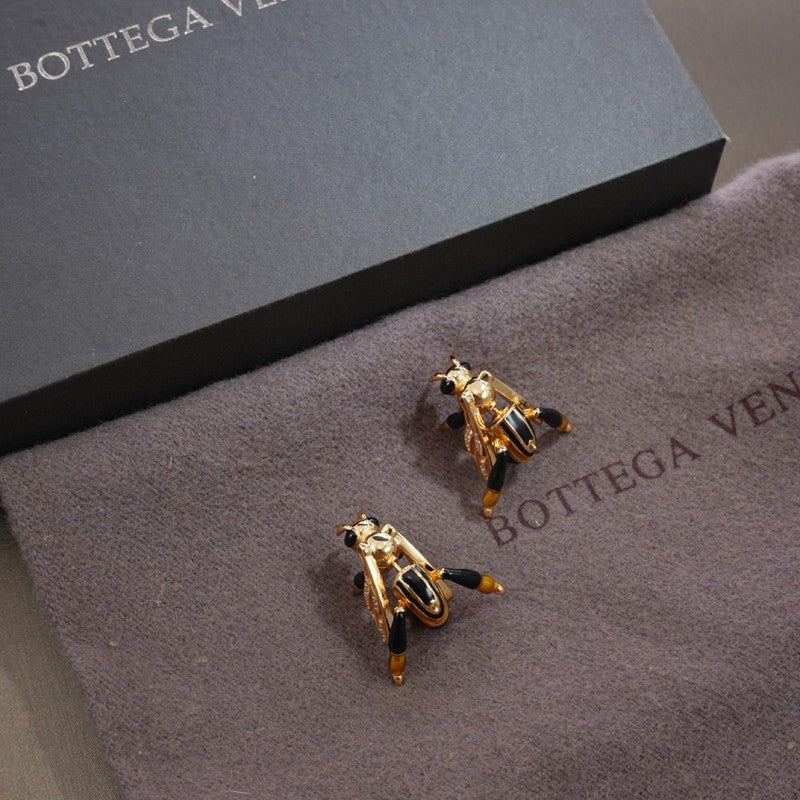 18K BV Black Gold Bee Earrings
