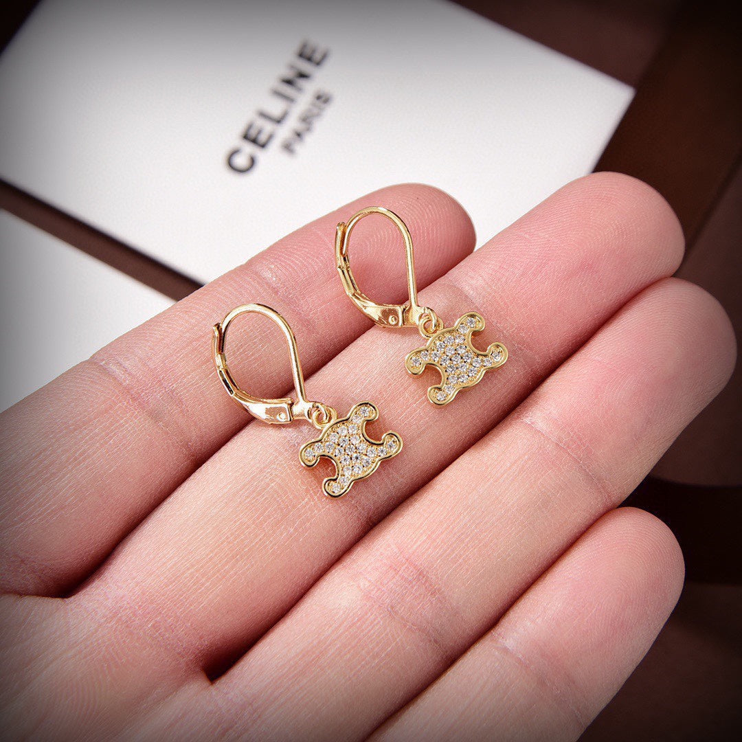 18K Triomphe Rhinestone Earrings